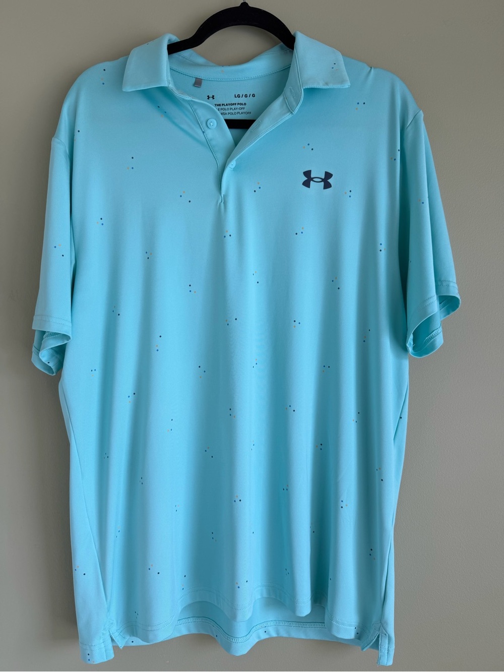 Under Armour Light Aqua Polo with Navy Logo